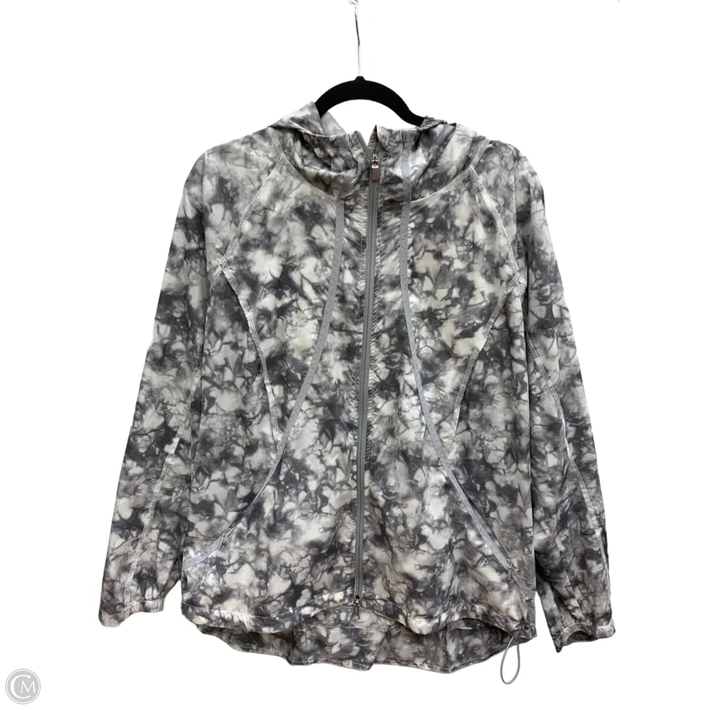 Athletic Jacket By Athleta In Grey & White, Size: L