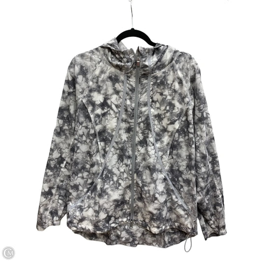 Athletic Jacket By Athleta In Grey & White, Size: L