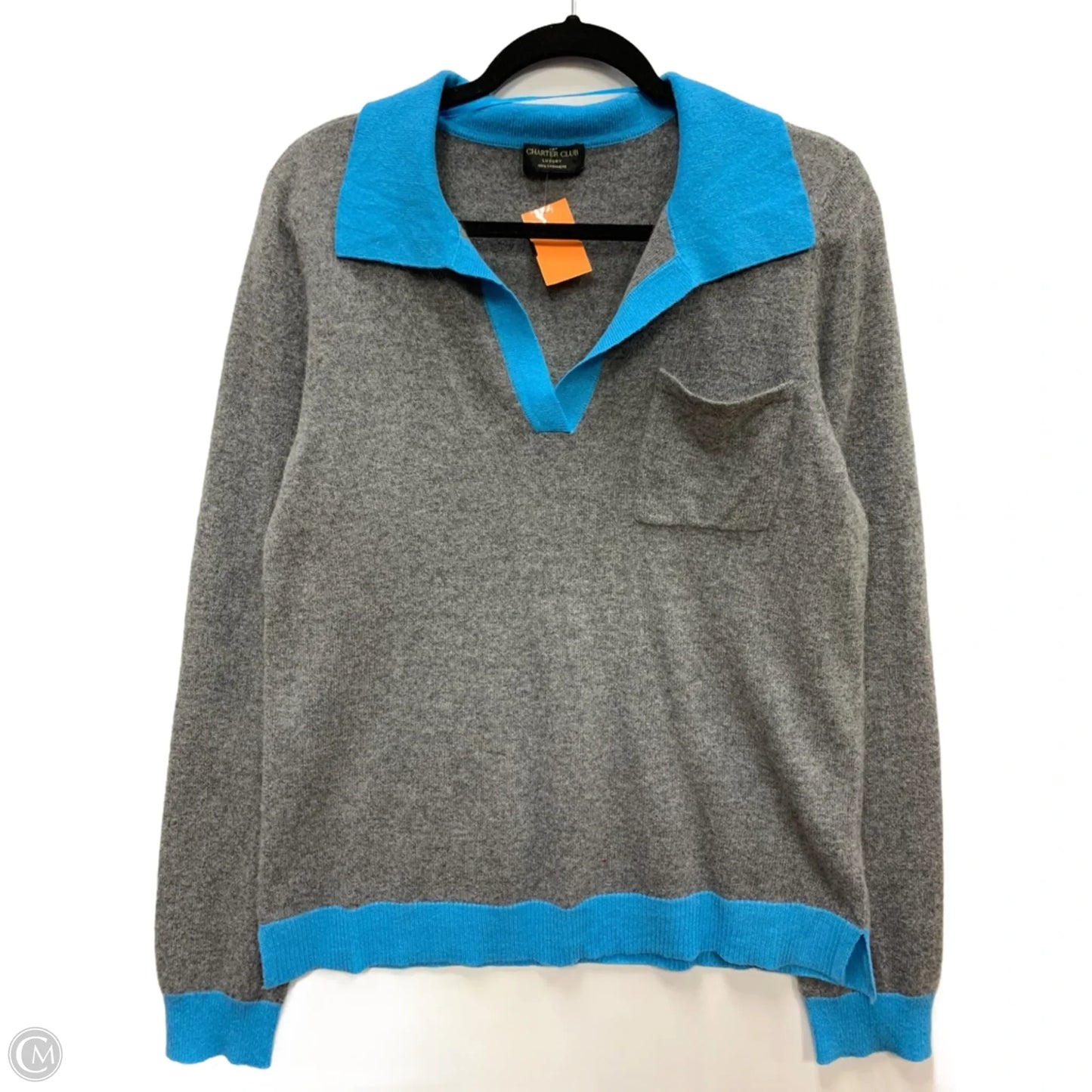 Sweater Cashmere By Charter Club In Grey, Size: L