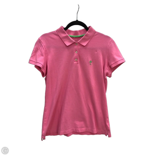 Top Short Sleeve Designer By Lilly Pulitzer In Pink, Size: L