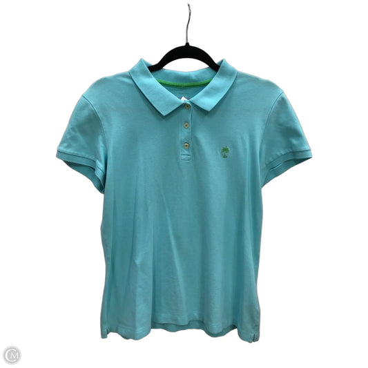 Top Short Sleeve Designer By Lilly Pulitzer In Blue, Size: L