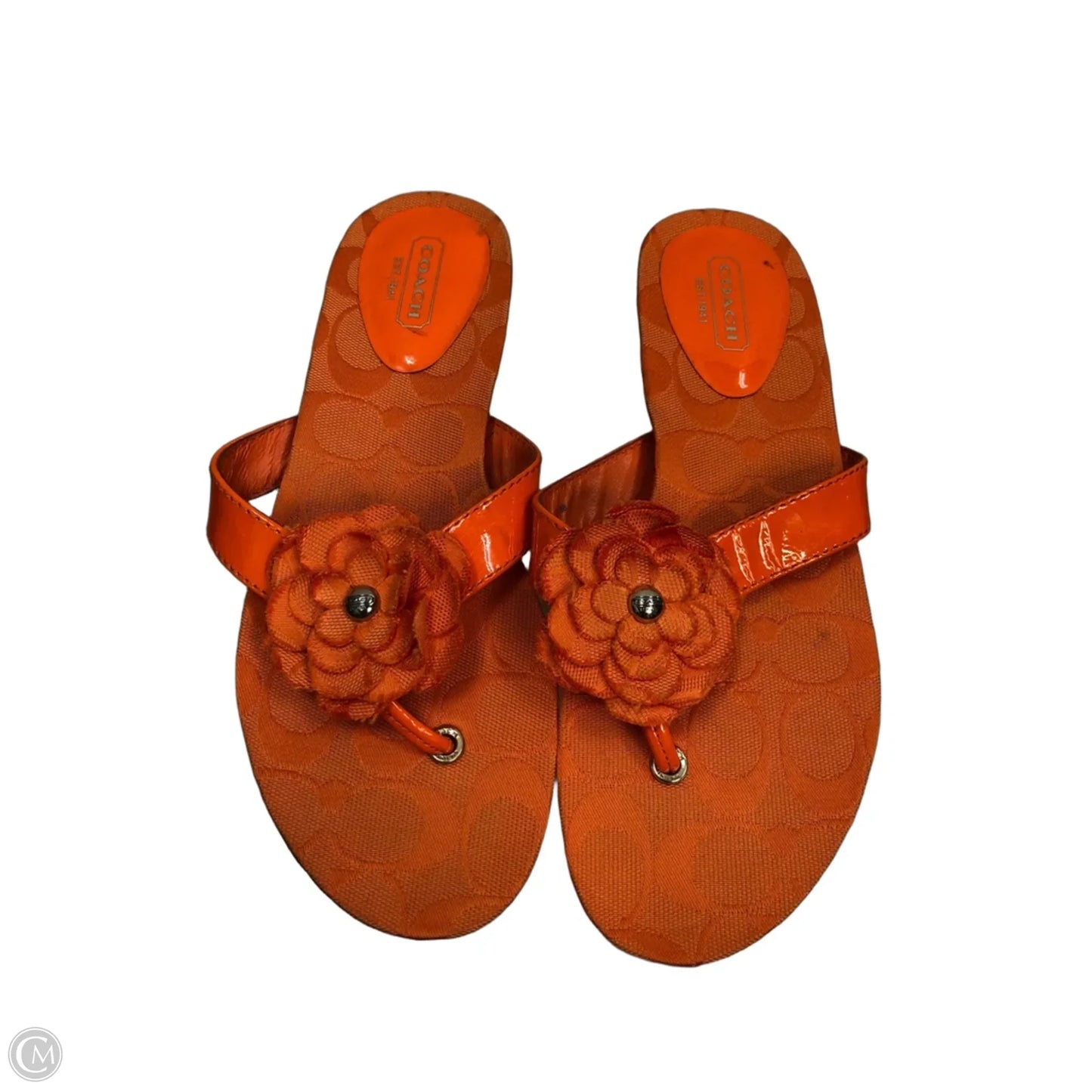 Sandals Designer By Coach In Orange, Size: 6