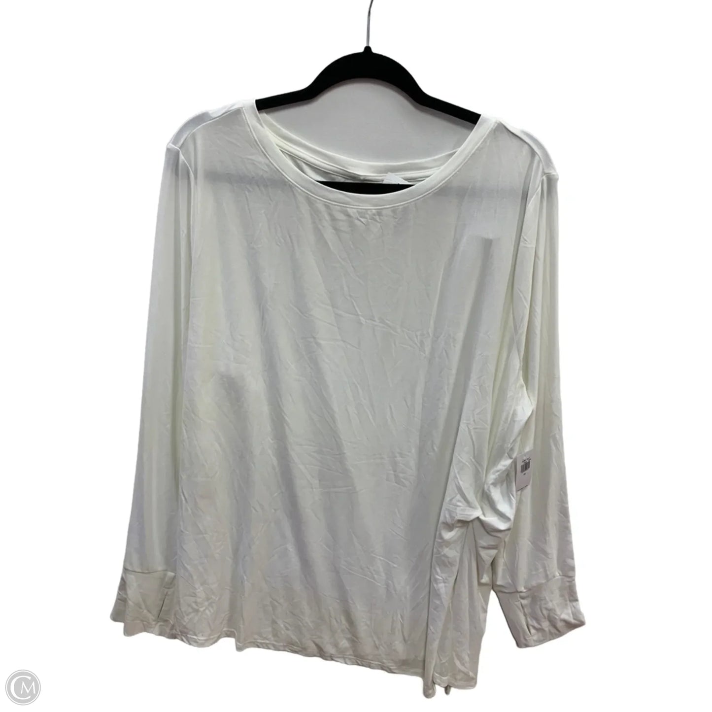 Athletic Top Long Sleeve Crewneck By Old Navy In White, Size: 2x