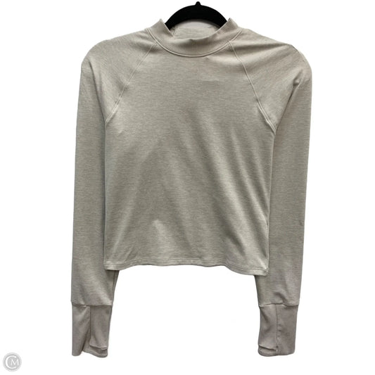 Athletic Top Long Sleeve Collar By Athleta In Tan, Size: M