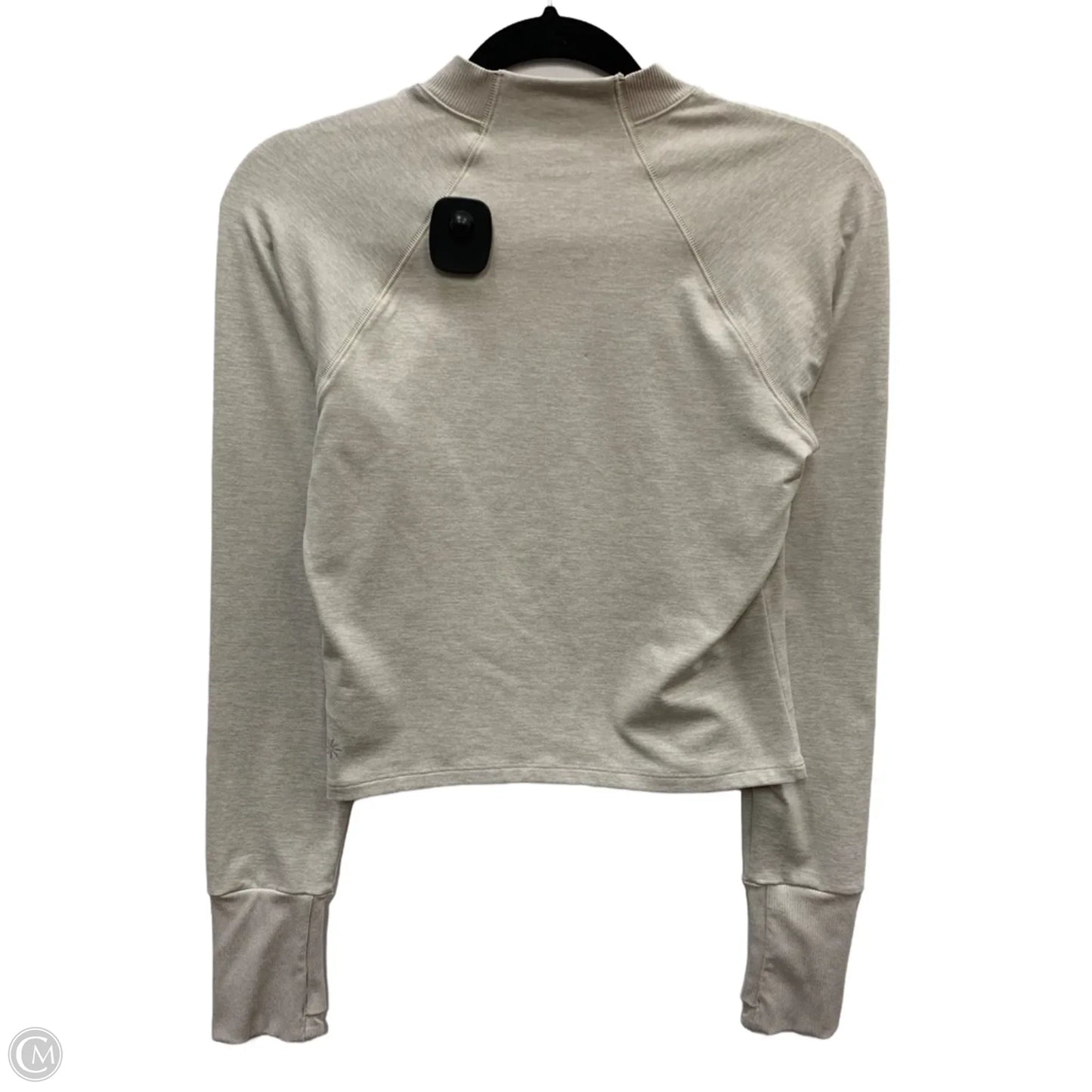 Athletic Top Long Sleeve Collar By Athleta In Tan, Size: M