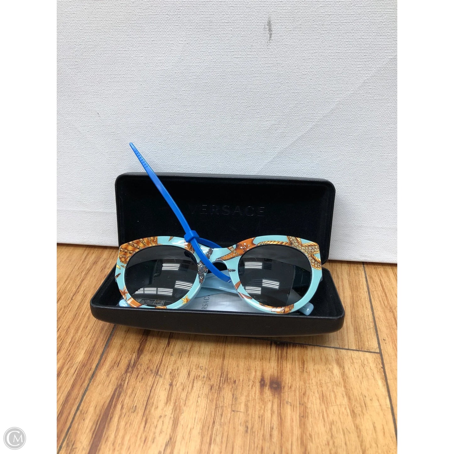 Sunglasses Luxury Designer By Versace, Size: