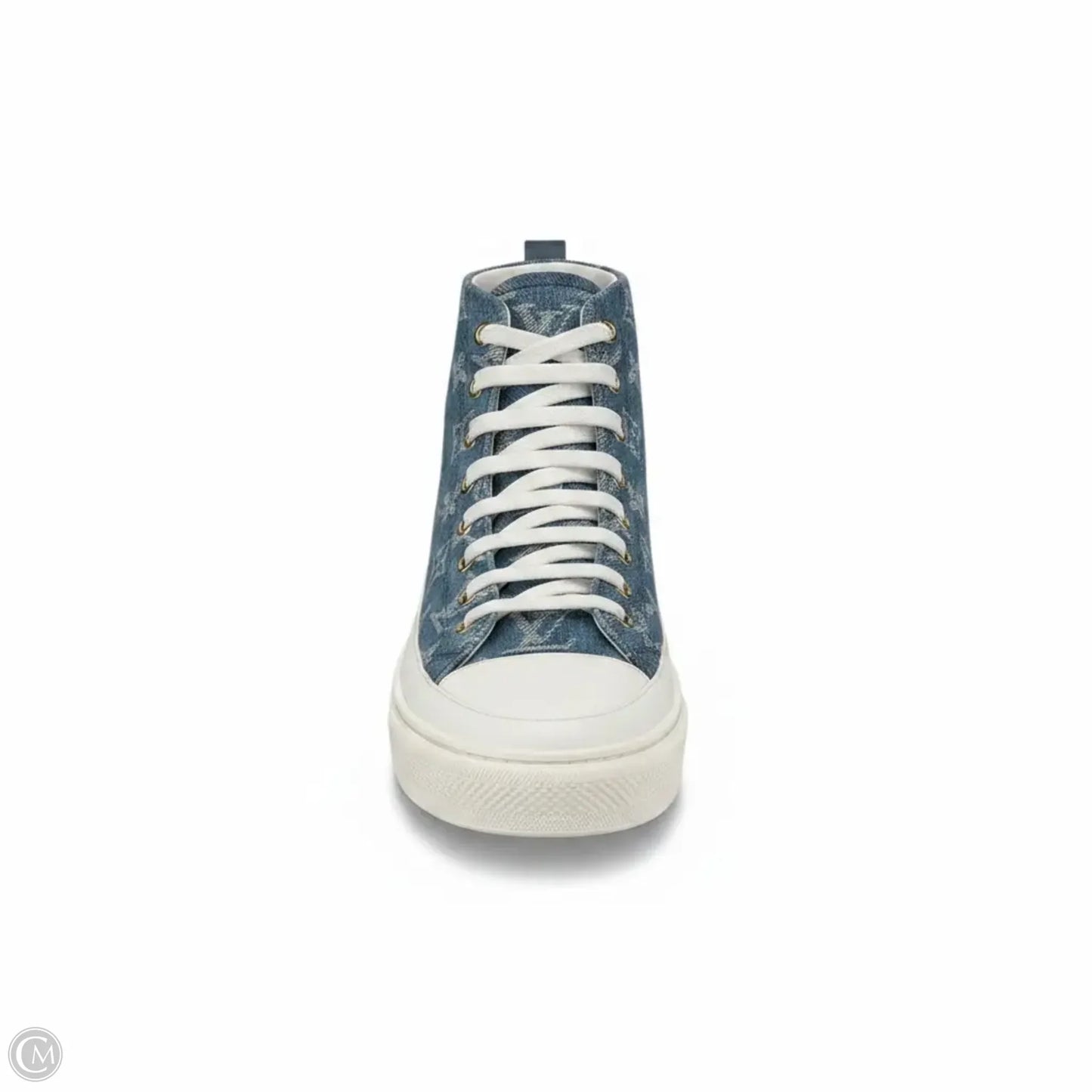 Shoes Luxury Designer By Louis Vuitton In Blue Denim, Size: 8.5