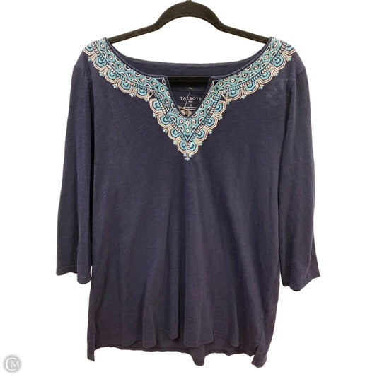 Top Long Sleeve By Talbots In Navy, Size: 1x