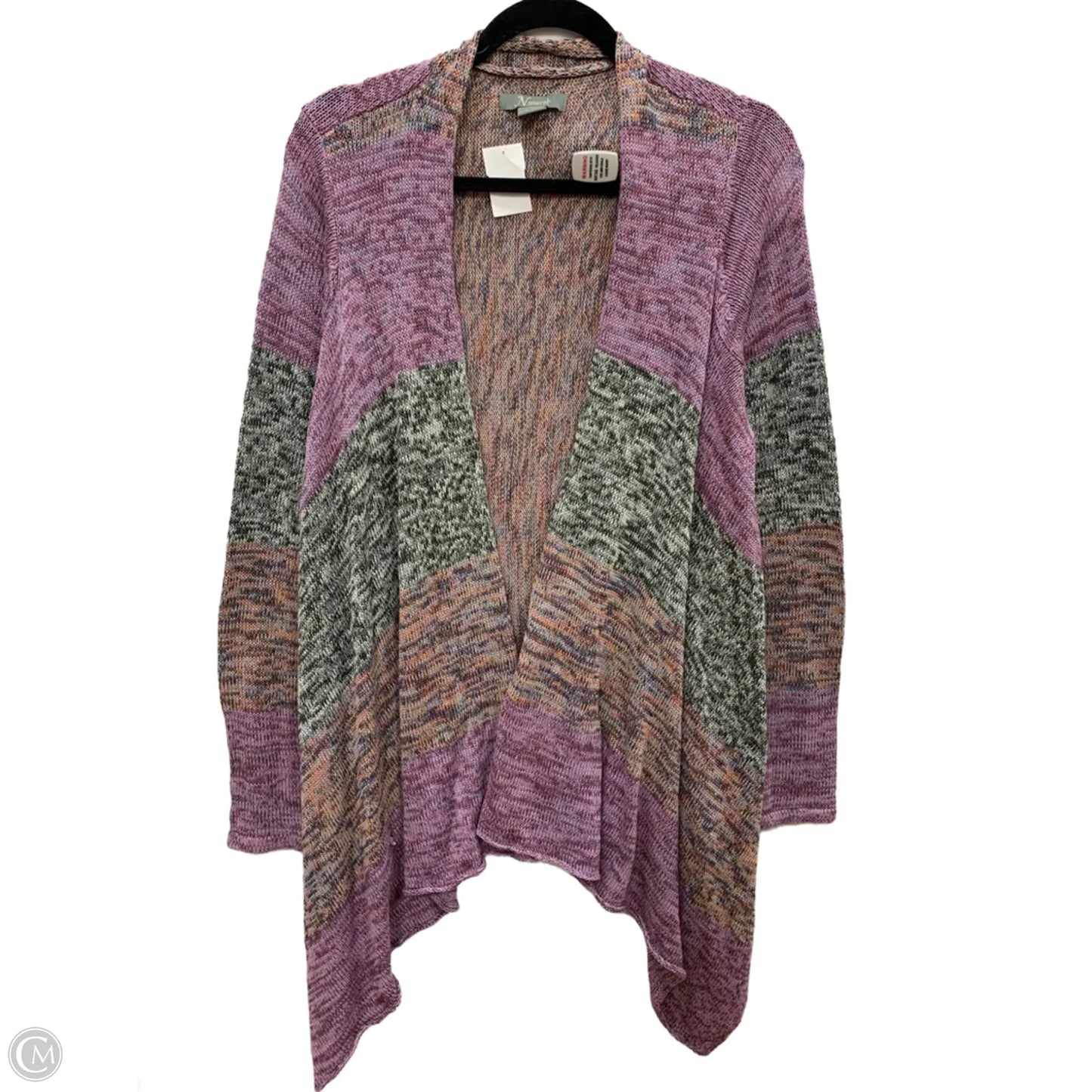 Sweater Cardigan By Natural Reflections In Purple, Size: M