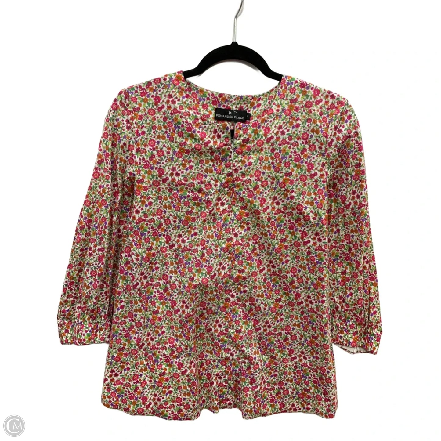 Top Long Sleeve By Pomander Place In Floral Print, Size: L