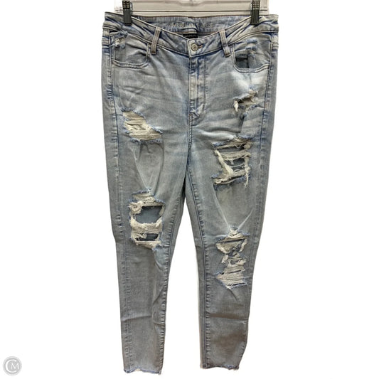 Jeans Skinny By American Eagle In Blue Denim, Size: 14