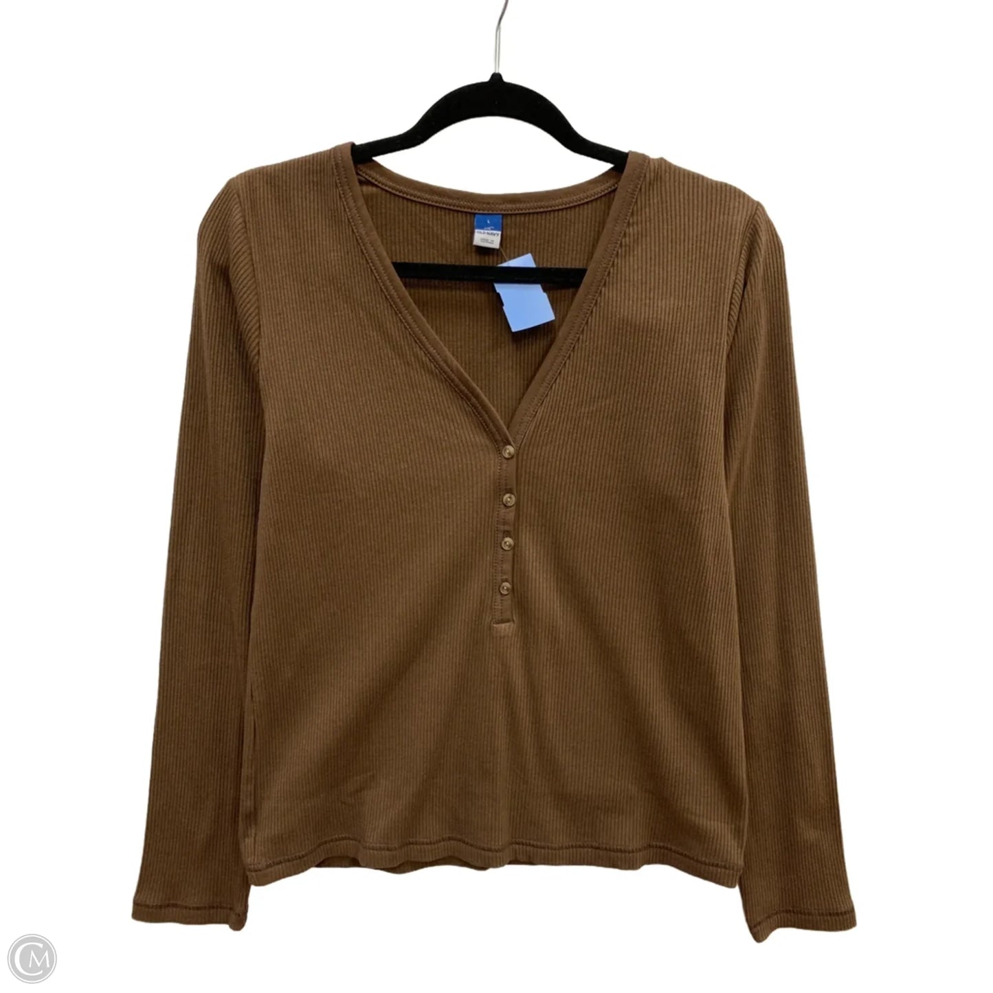 Top Long Sleeve By Old Navy In Brown, Size: L