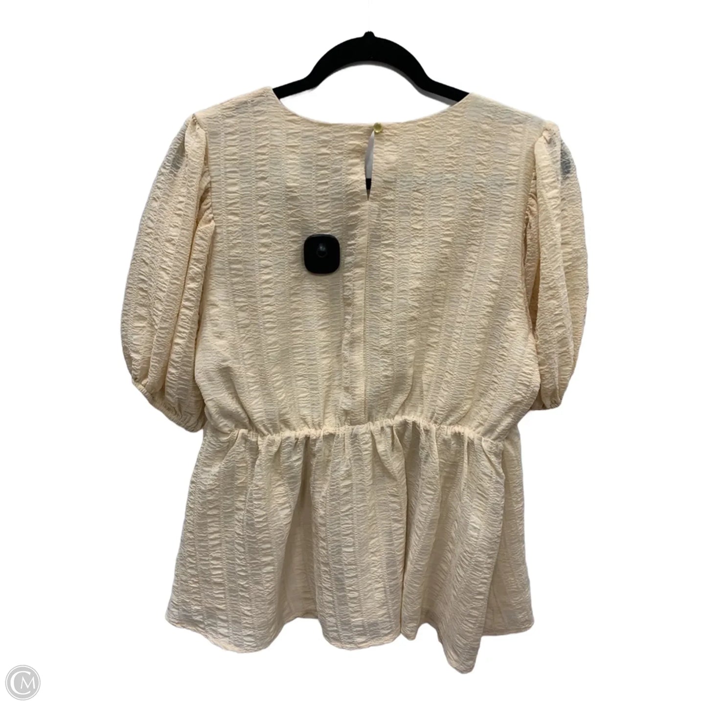 Blouse Short Sleeve By Flying Tomato In Cream, Size: M