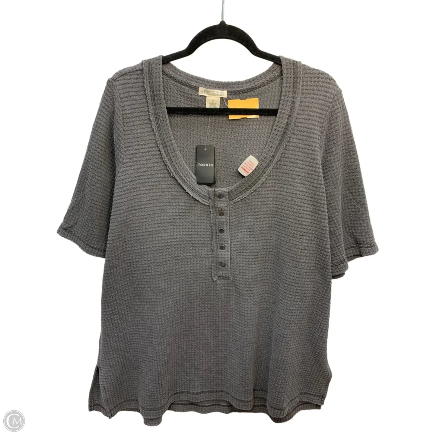 Top Short Sleeve By Torrid In Grey, Size: 2x