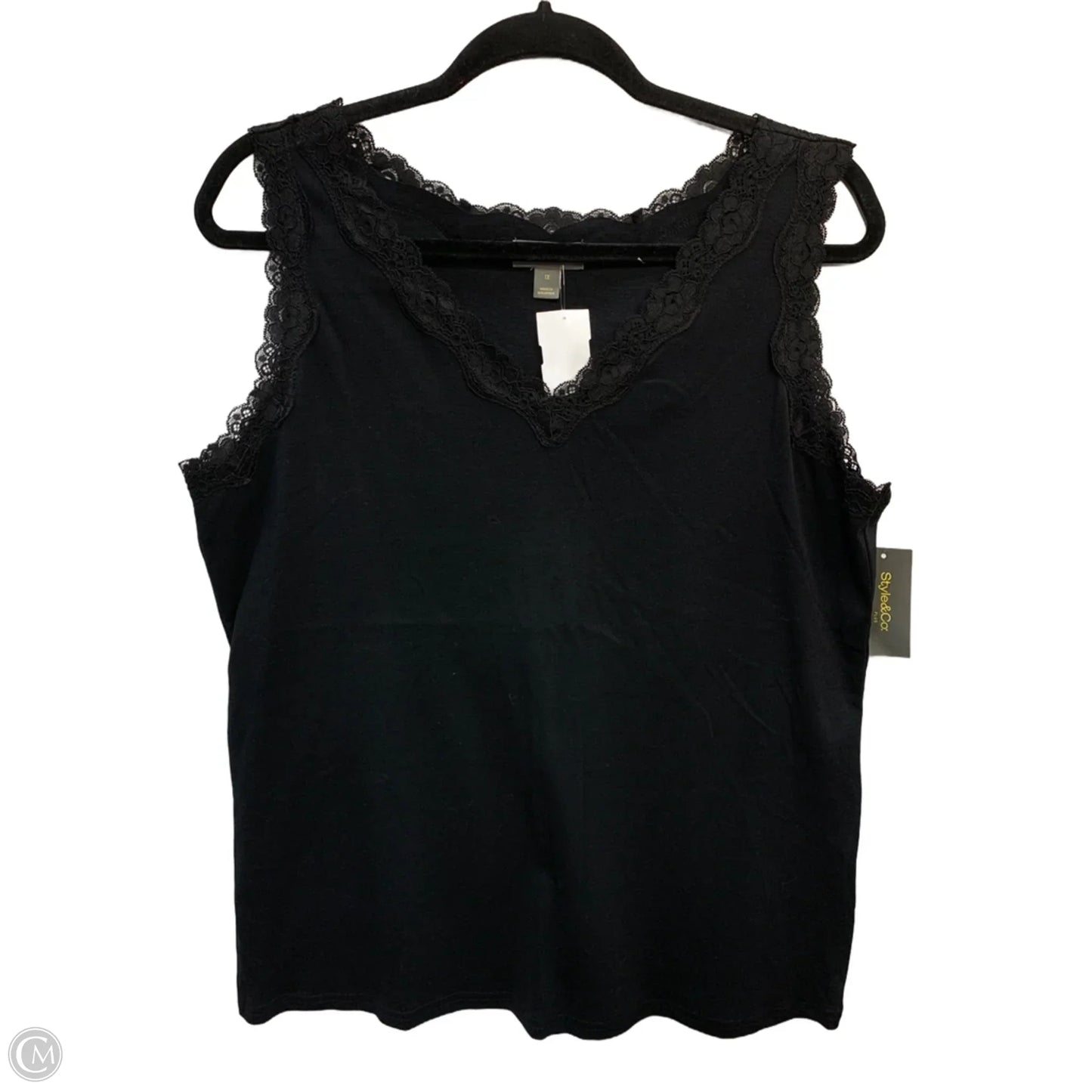 Tank Top By Style And Co Collection Women In Black, Size: 1x
