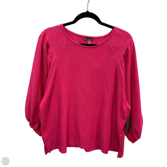 Top Long Sleeve By Vince Camuto In Pink, Size: Xxl