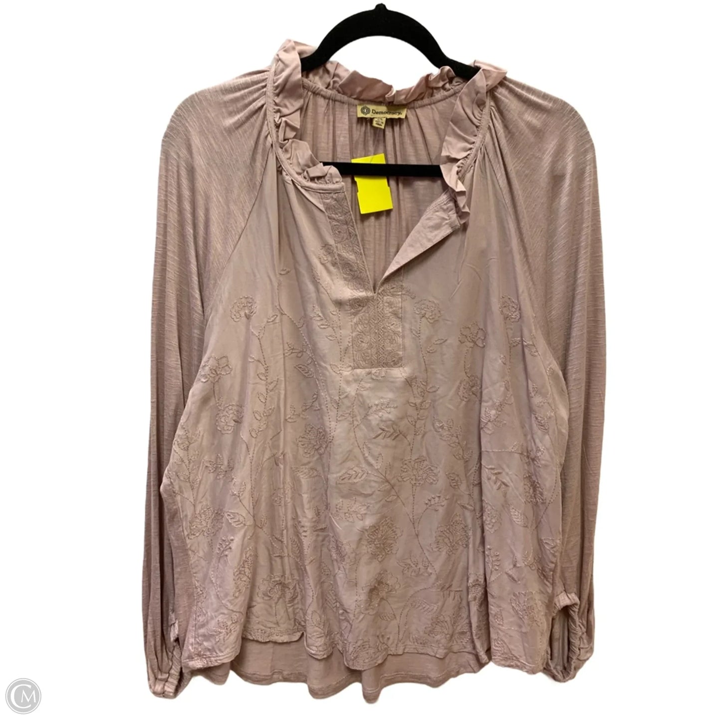 Blouse Long Sleeve By Democracy In Pink, Size: Xl