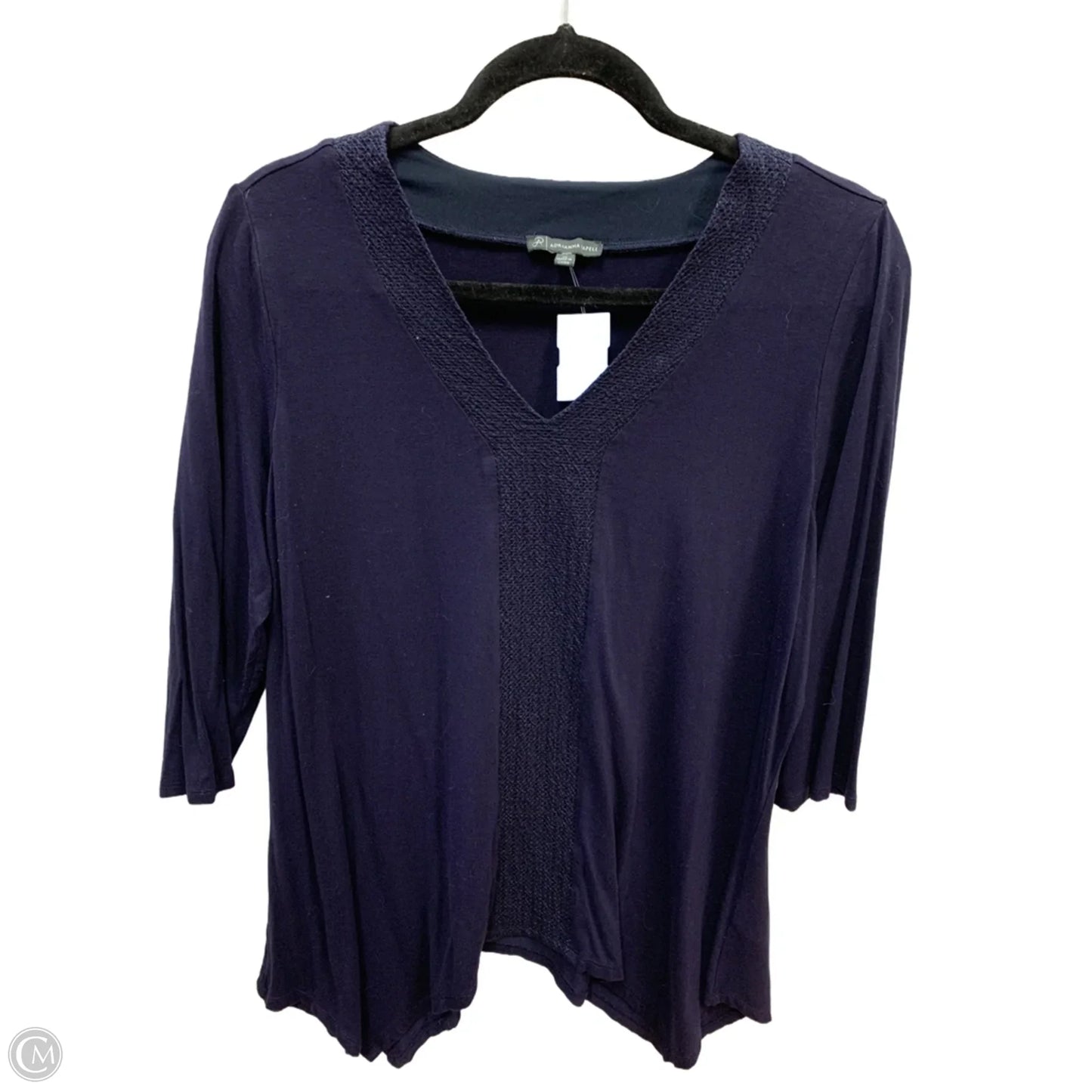 Top Long Sleeve By Adrianna Papell In Navy, Size: 1x