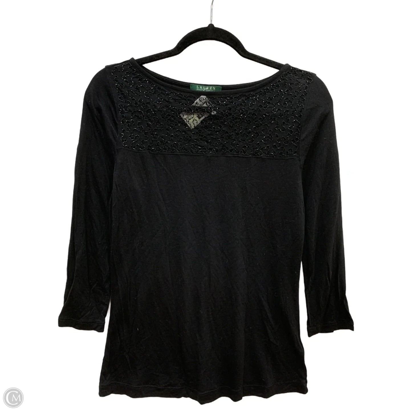 Top Long Sleeve By Lauren By Ralph Lauren In Black, Size: M