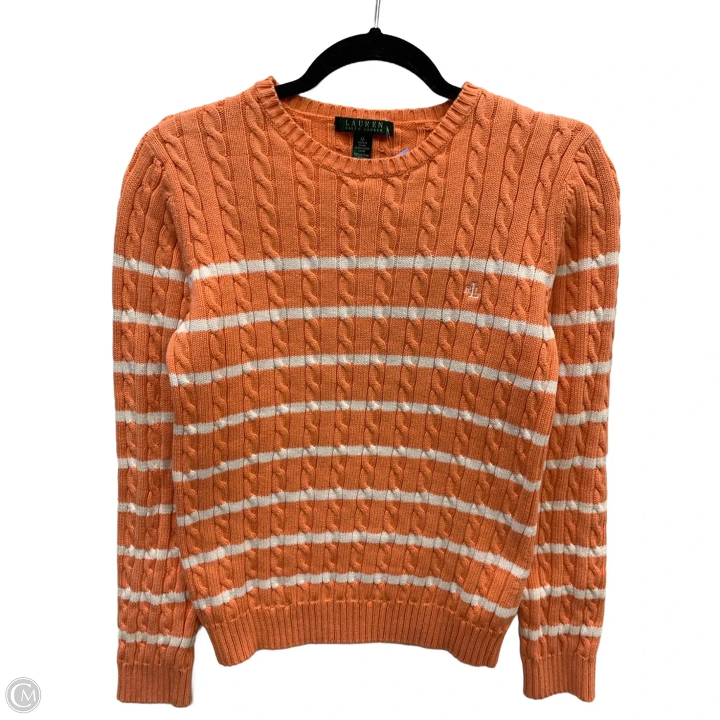 Sweater By Lauren By Ralph Lauren In Peach, Size: M