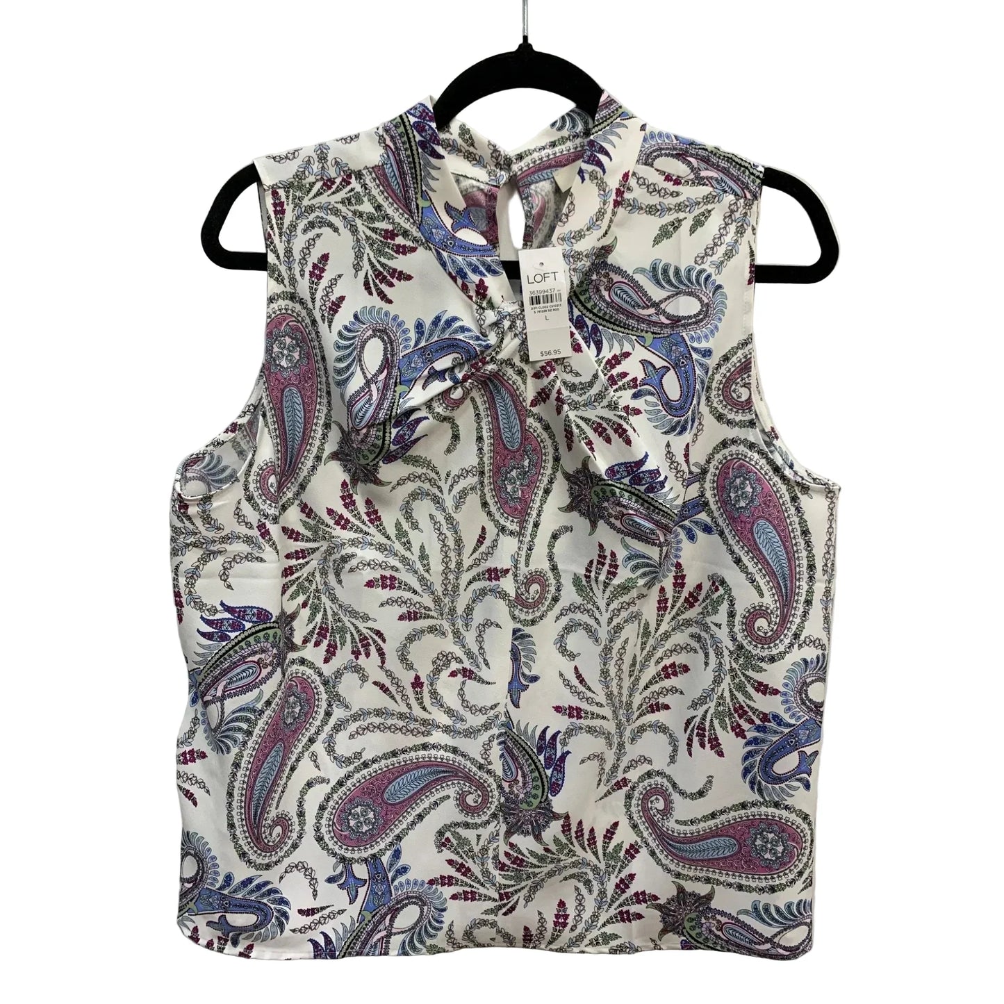 Top Sleeveless By Loft In Paisley Print, Size: L