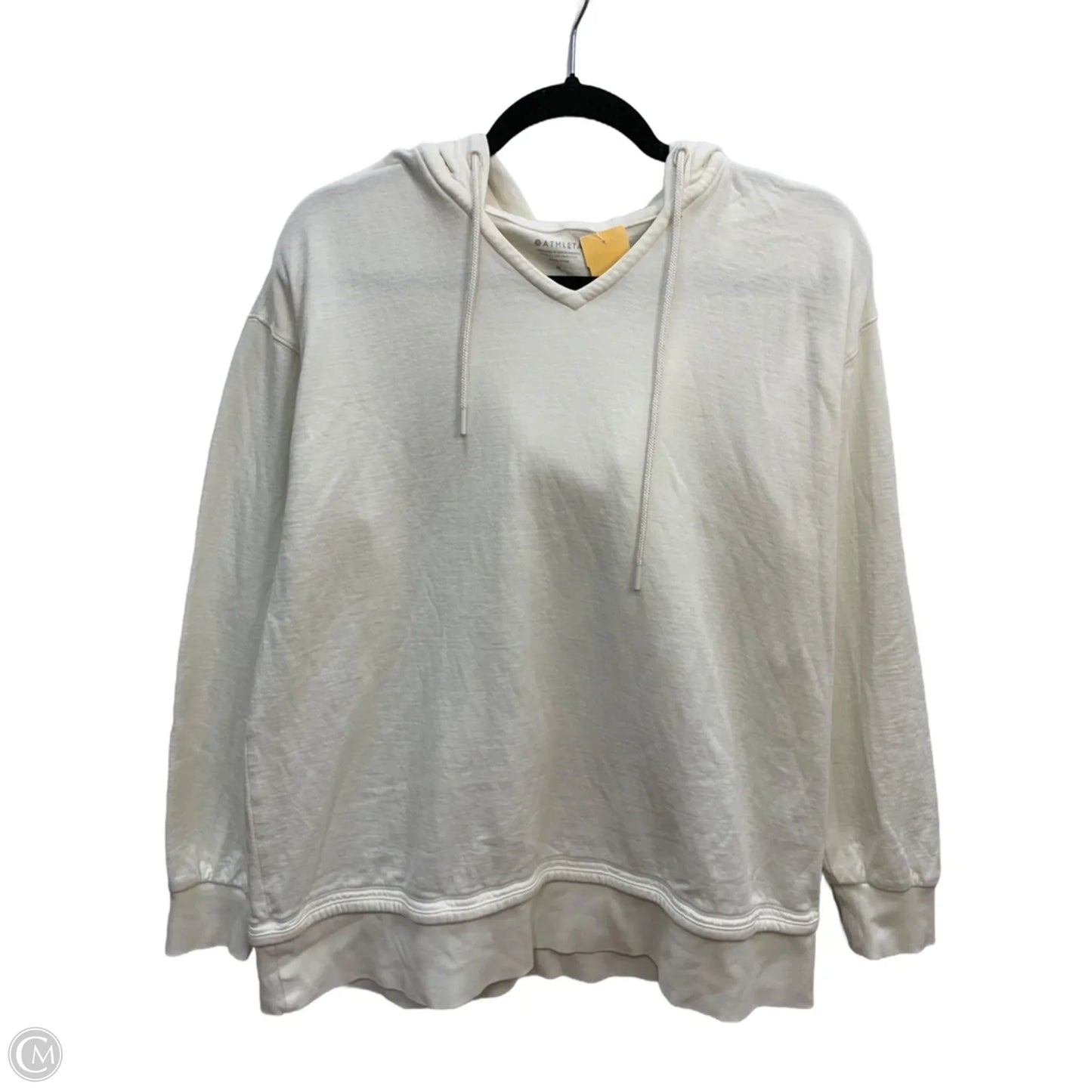 Sweatshirt Hoodie By Athleta In Cream, Size: M