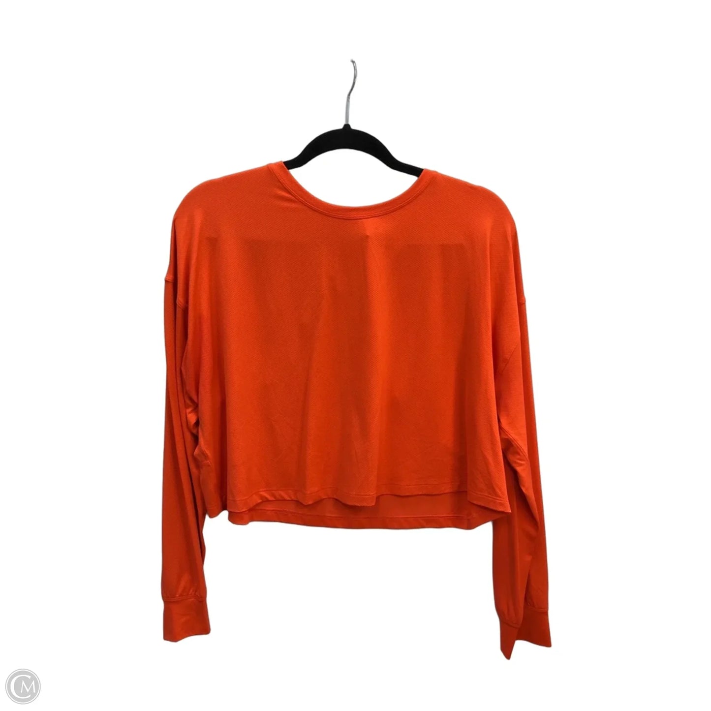 Athletic Top Long Sleeve Collar By Lululemon In Orange, Size: L
