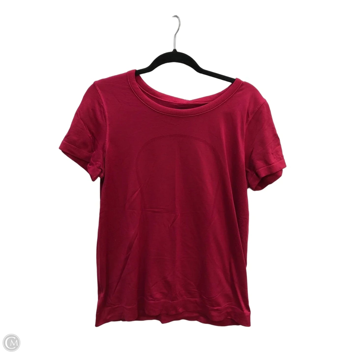 Athletic Top Short Sleeve By Lululemon In Maroon, Size: L