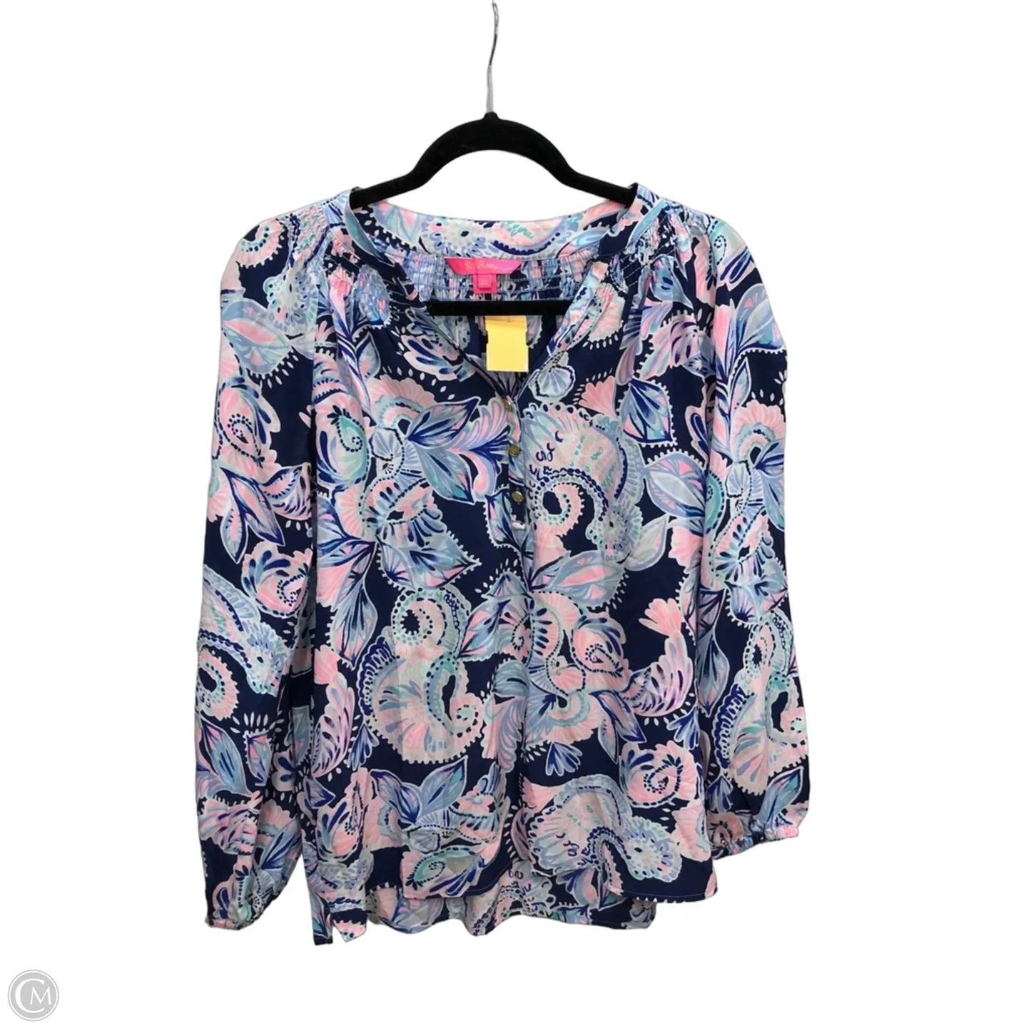 Top Long Sleeve Designer By Lilly Pulitzer In Pink & Purple, Size: Xs