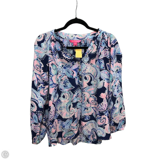 Top Long Sleeve Designer By Lilly Pulitzer In Pink & Purple, Size: Xs
