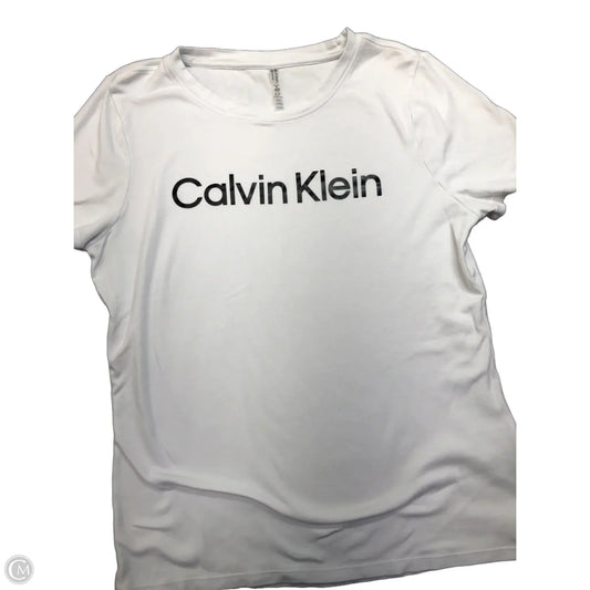 Top Short Sleeve By Calvin Klein In White, Size: Xl