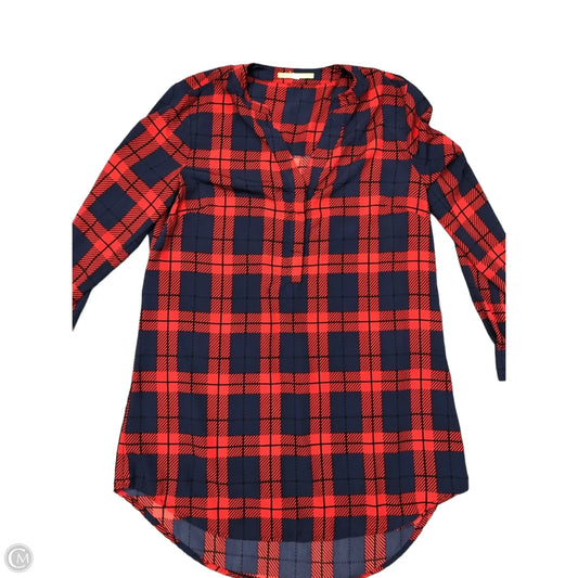 Top Long Sleeve By Gianni Bini In Blue & Red, Size: S