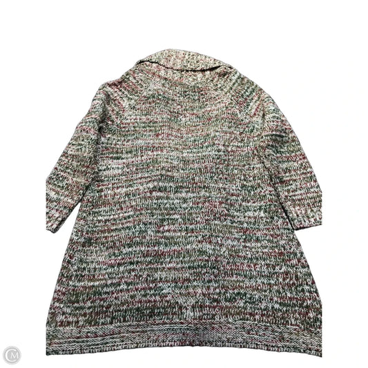 Sweater Cardigan By Coldwater Creek In Green & Red, Size: M