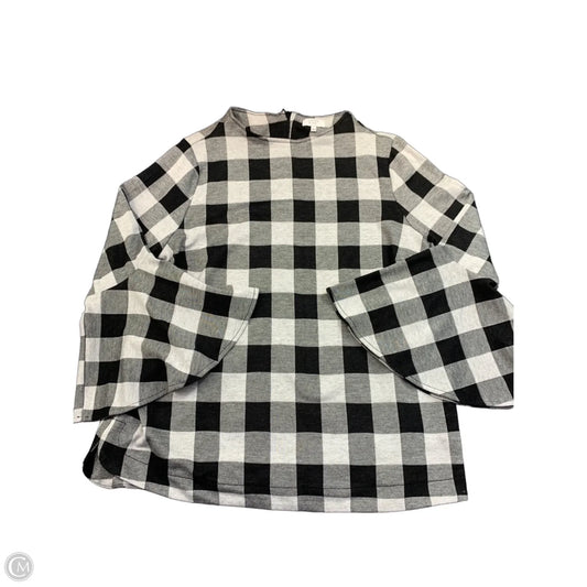Top 3/4 Sleeve By Crown And Ivy In Black & Grey, Size: L