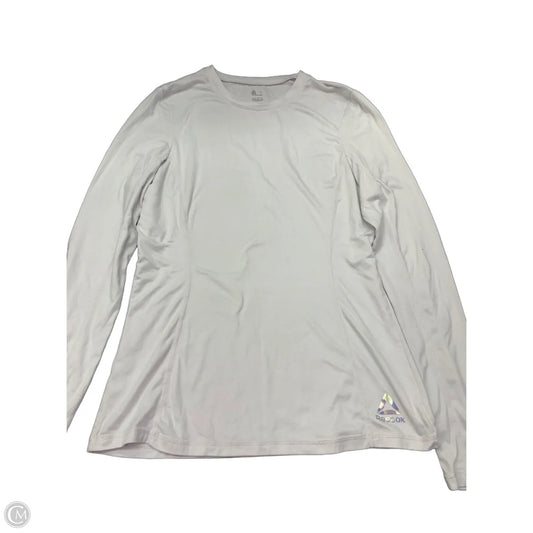 Athletic Top Long Sleeve Crewneck By Reebok In White, Size: L