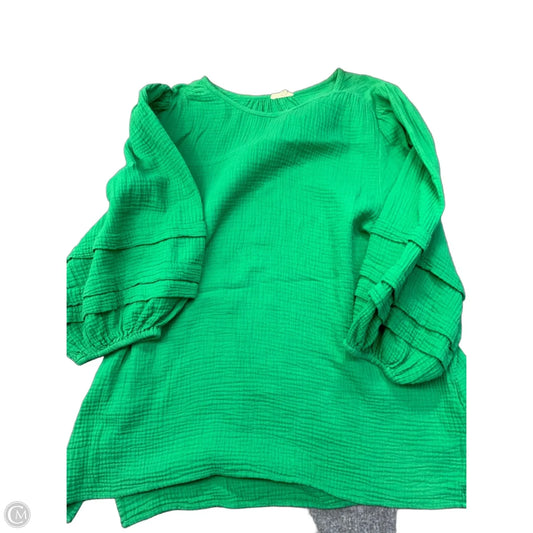 Top 3/4 Sleeve By Jodifl In Green, Size: L