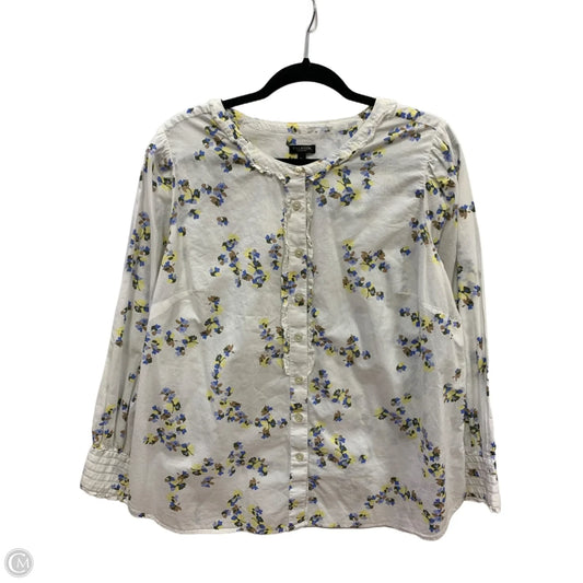 Top Long Sleeve By Talbots In White, Size: 1x