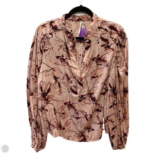 Top Long Sleeve By Anthropologie In Pink, Size: Xl
