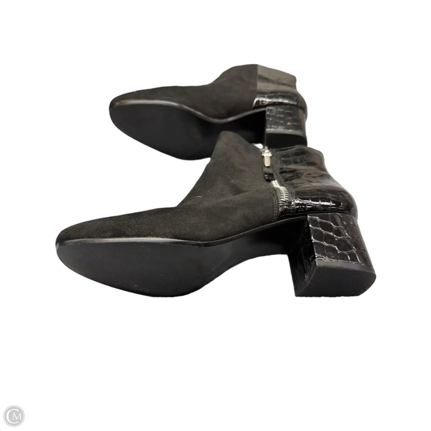 Boots Ankle Heels By Clothes Mentor In Black, Size: 9