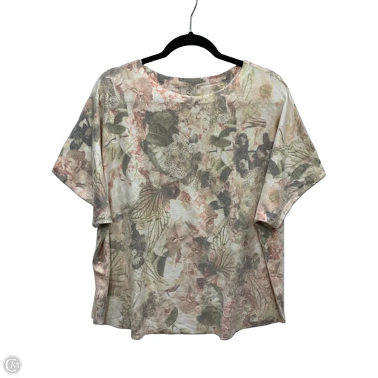 Top Short Sleeve By Sioni In Floral Print, Size: 1x