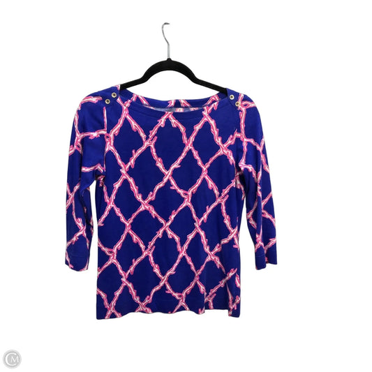 Top Long Sleeve Designer By Lilly Pulitzer In Blue, Size: Xs