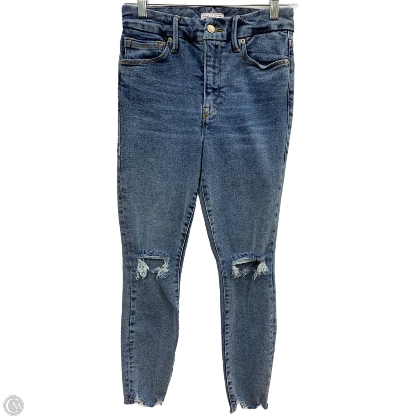 Jeans Skinny By Good American In Blue Denim, Size: 2