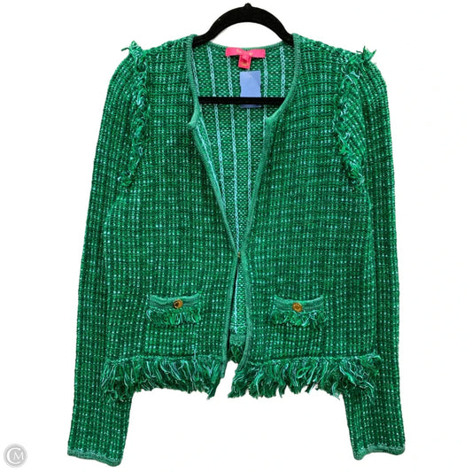 Sweater Cardigan Designer By Lilly Pulitzer In Green, Size: L