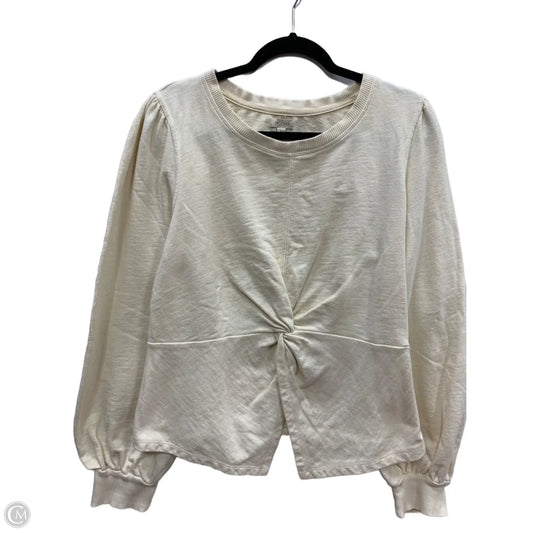 Sweatshirt Crewneck By Pilcro In Cream, Size: L