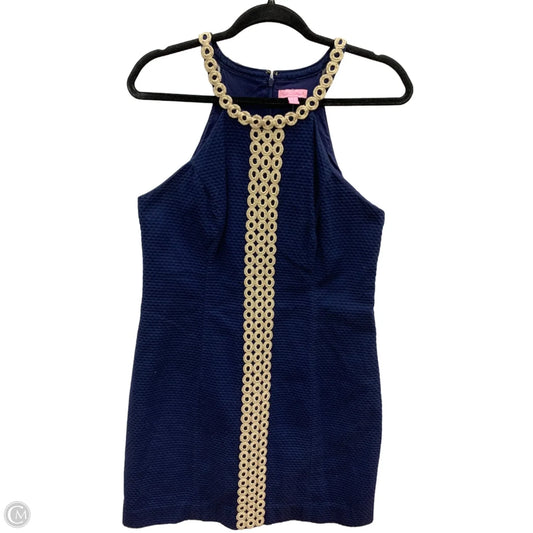 Dress Designer By Lilly Pulitzer In Blue & Gold, Size: 8