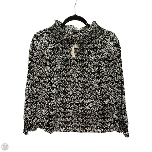 Blouse Long Sleeve By Talbots In Black & White, Size: Lp