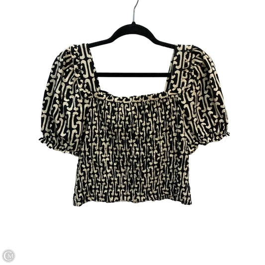 Top Short Sleeve By Monteau In Black & Tan, Size: Xl