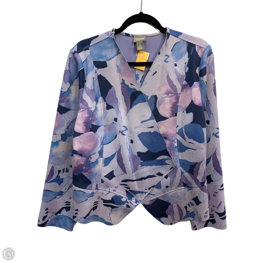 Blazer By Chicos In Blue & Purple, Size: 12