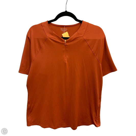 Athletic Top Short Sleeve By Athleta In Orange, Size: Xl