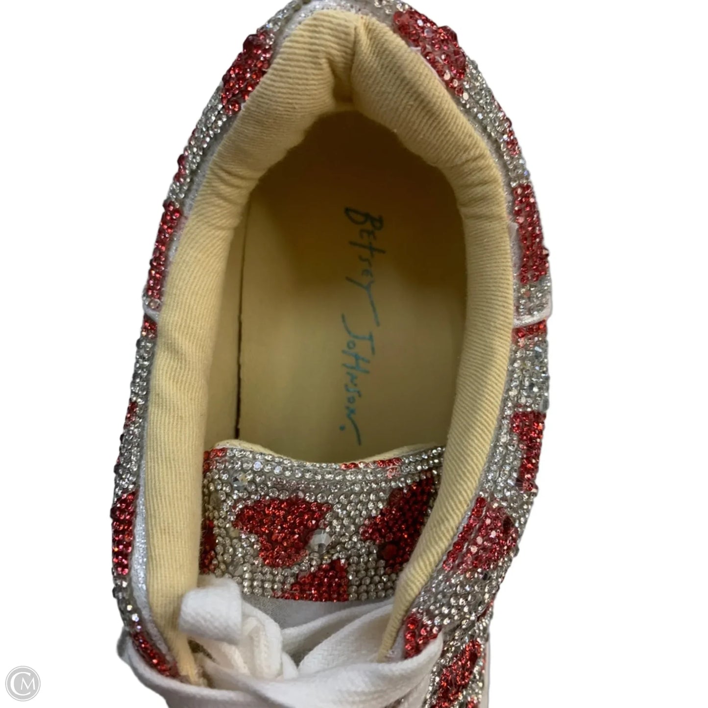 Shoes Sneakers By Betsey Johnson In Red & Silver, Size: 8.5